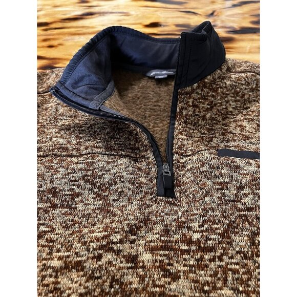 Eddie Bauer 1/4 Zip Pullover Sweater Browns Size Medium Outdoor Preppy Hiking - Picture 12 of 15